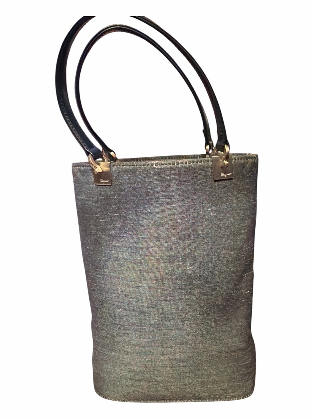 Salvatore Ferragamo vintage metallic canvas north south tote bag AU-210158 - Picture 3 of 16
